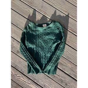 St. John's Bay Vintage Green Knit Sweater Size Small